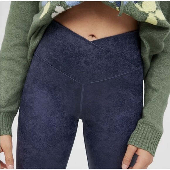 OFFLINE BY AERIE Crossover High‎ Waisted Blue Crackle Leggings MEDIUM NWT - Picture 13 of 14
